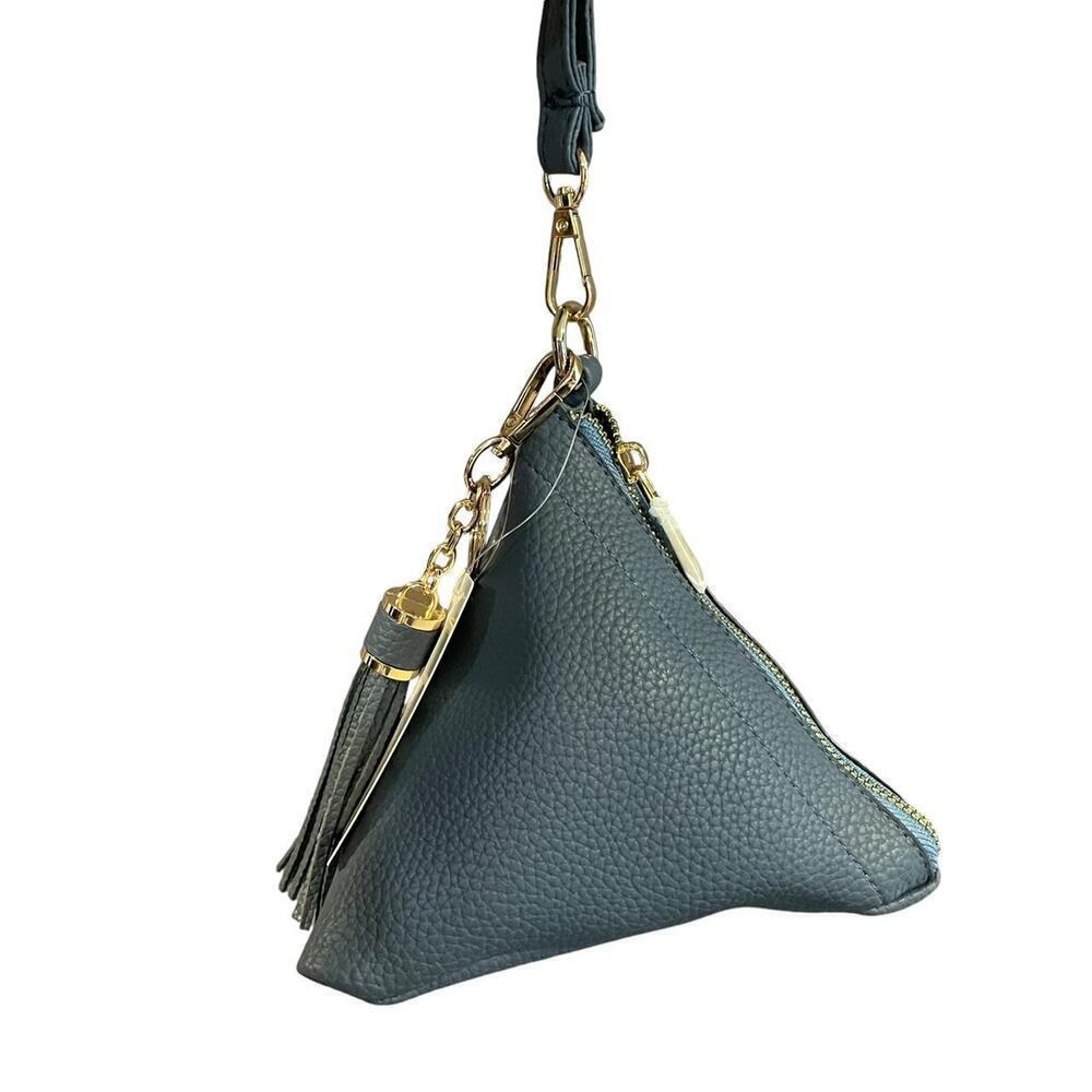 Pyramid mini wristlet purse with tassel